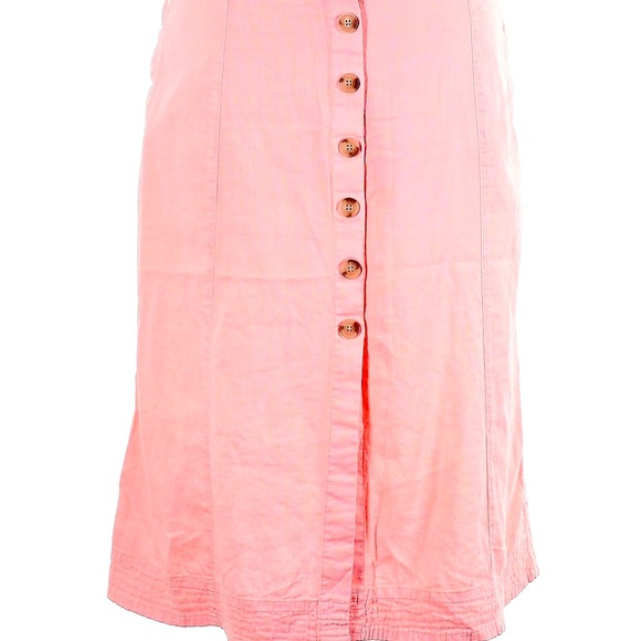 Linen blend Neon Pink Skirt - Picture 4 of 5